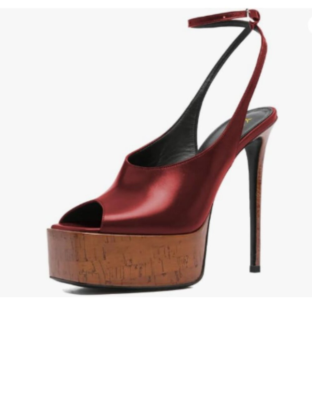 YDN Red Open Peep Toe Platform Ankle Strap Stieltto High Heels Slingback Sandals